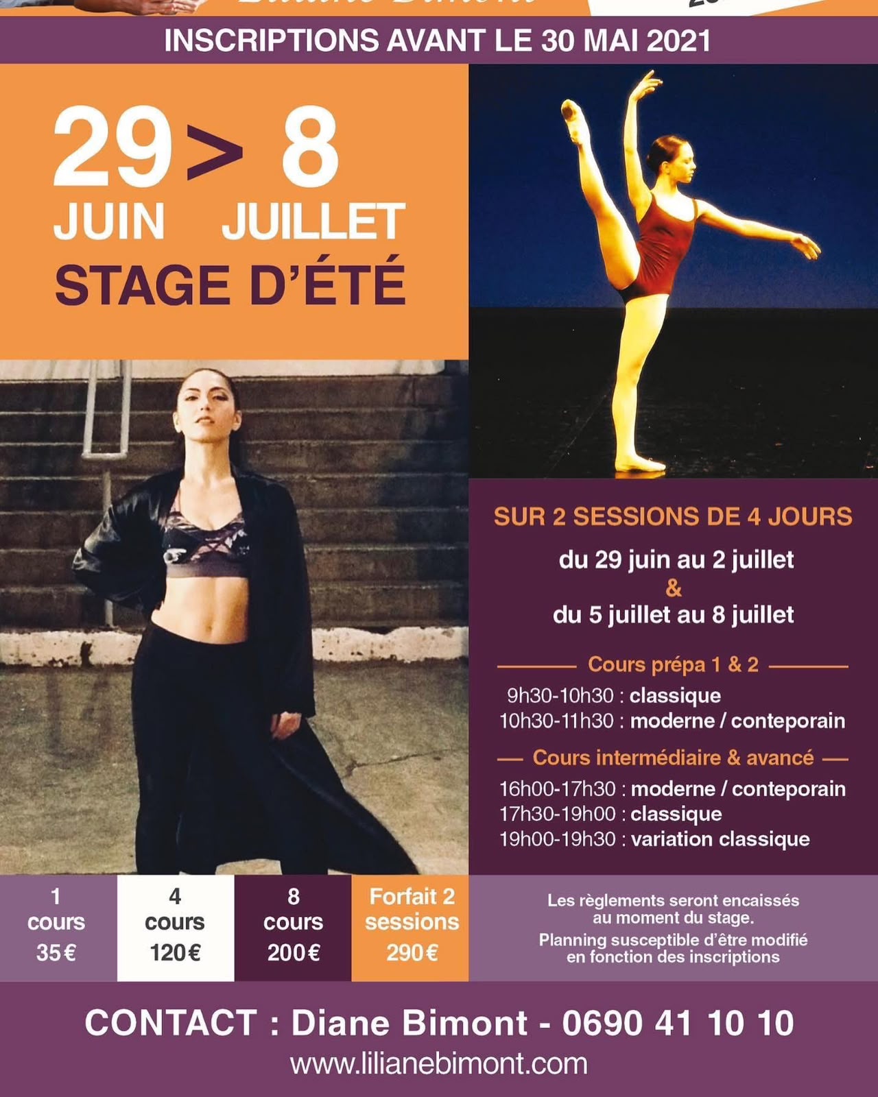 Affiche du stage d'été 2021, du 29 juin au 8 juillet