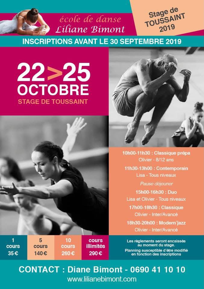 Affiche du stage de Toussaint 2019, du 22 au 25 octobre
